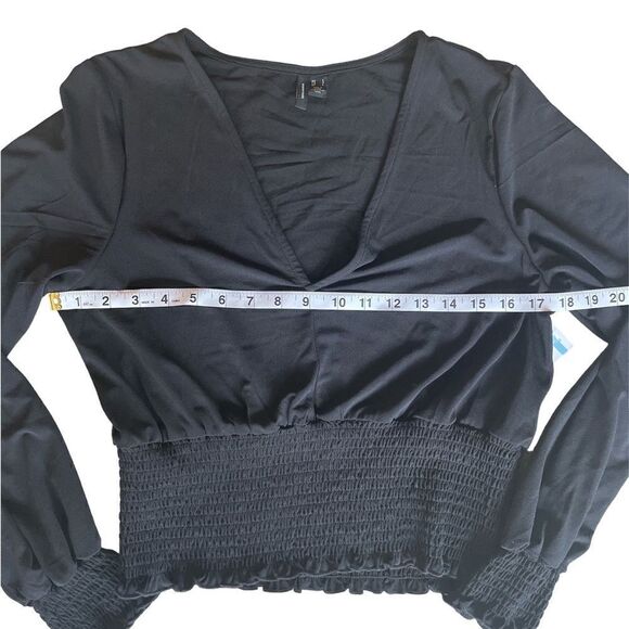 Vero Moda Alberta Long Sleeves V-Neck Smock Top L - Picture 9 of 12